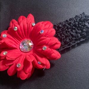 Infant Elegant Red Floral Headband